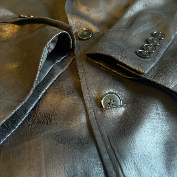 Men’s Calvin  Klein Faux Leather Blazer - Picture 2 of 9
